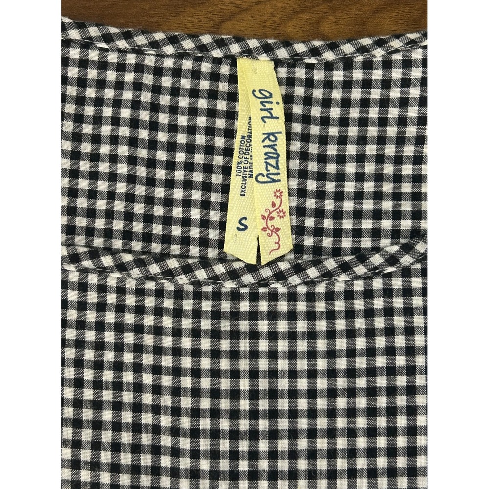 Sweet & Sunny Pineapple Gingham Peplum Top Womens Size Small - Picture 4 of 9